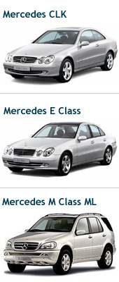 Mercedes Benz CLK, Mercedes M Class, Mercedes ML, Mercedes C Class, Mercedes E Class
